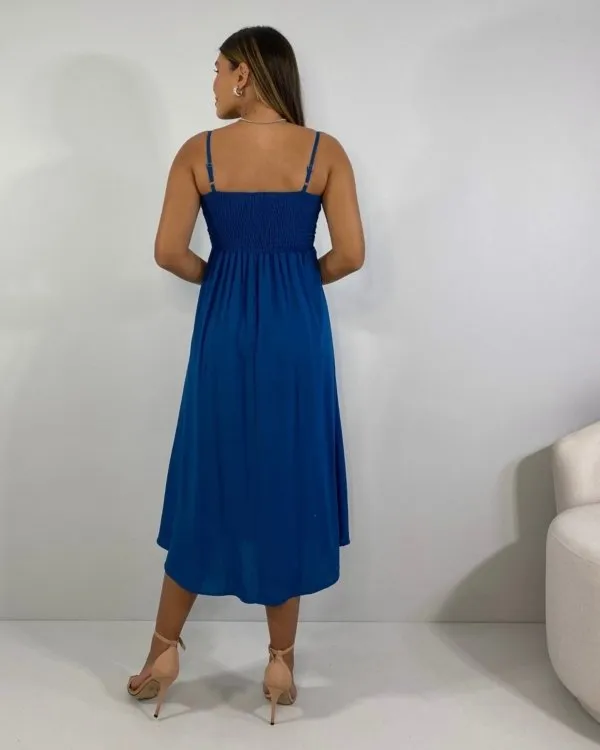 Vestido Karita - Azul Petróleo