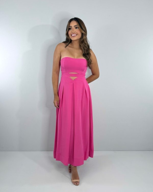 Vestido Maria Flor - Rosa Chiclete
