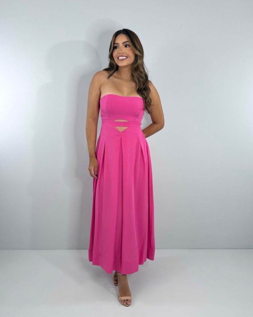 Vestido Maria Flor - Rosa Chiclete