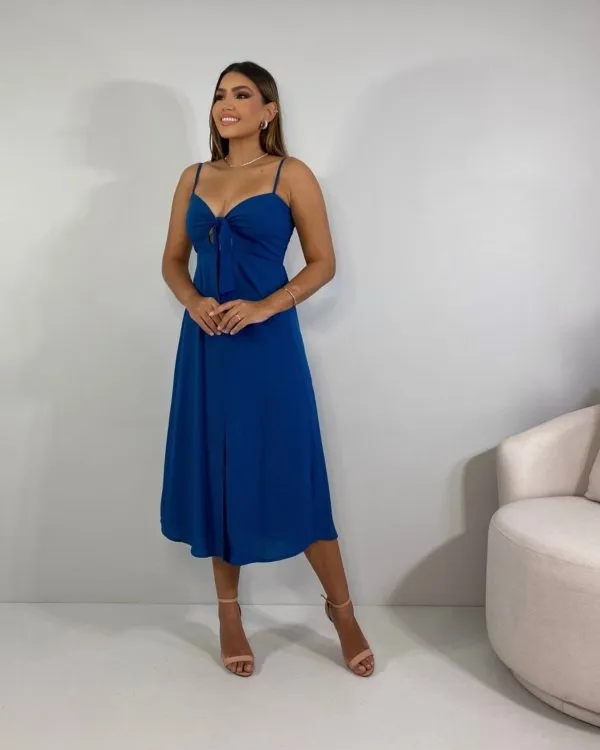 Vestido Karita - Azul Petróleo