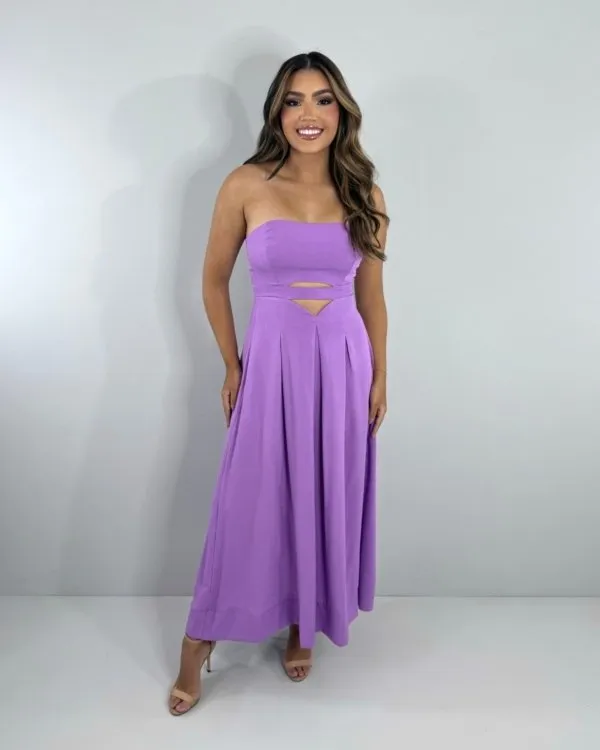 Vestido Maria Flor - Lilás