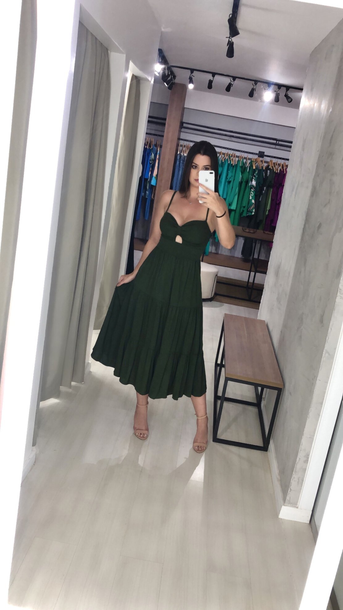 Vestido Jéssica Midi - Verde Militar - Image 2