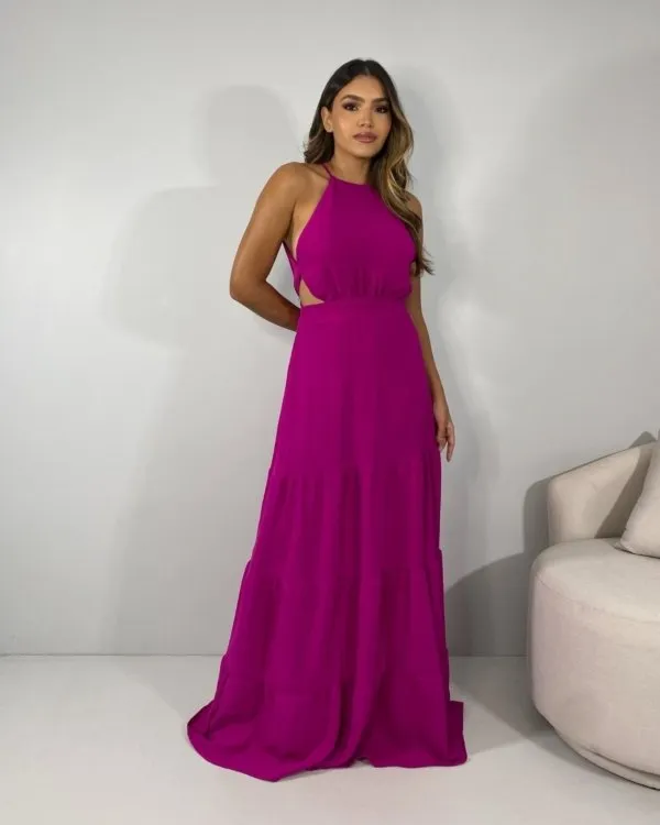 Vestido Estefane Longo - Fúcsia