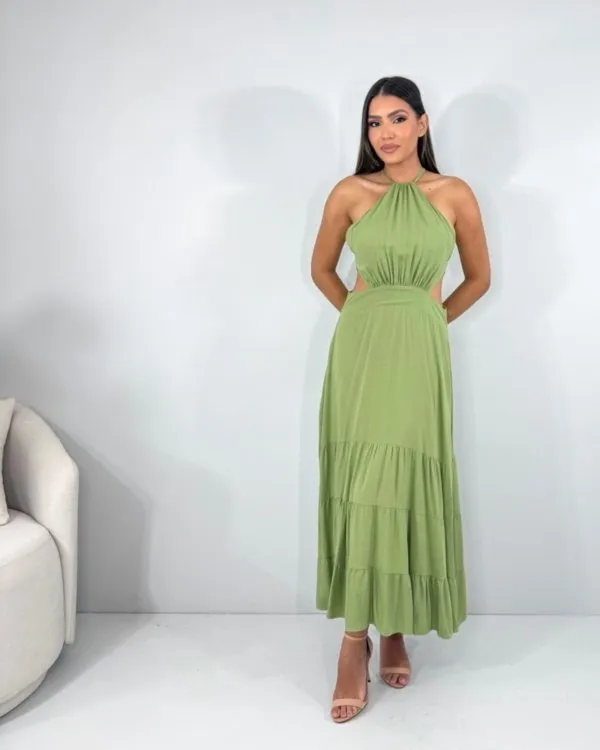 Vestido Estefane - Folhagem
