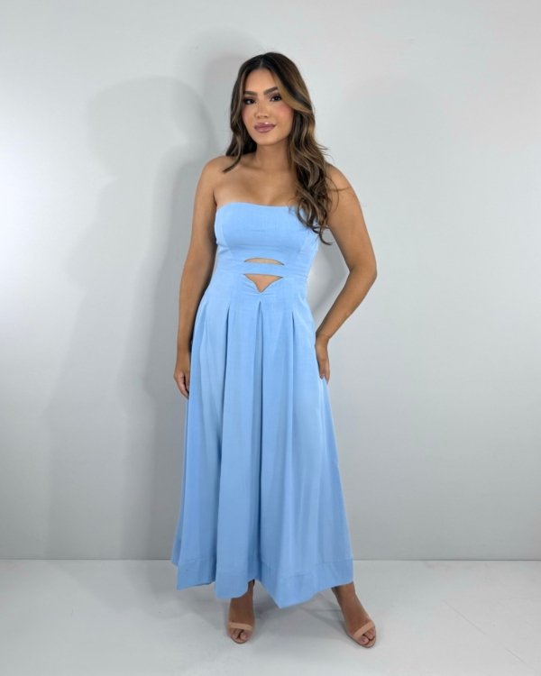 Vestido Maria Flor - Azul Serenity