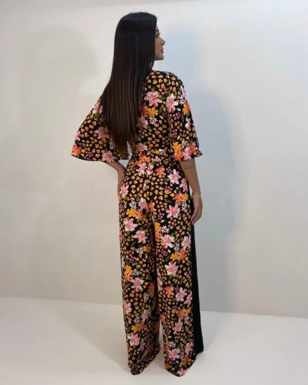 Calça Maria - Primavera Fundo Preto