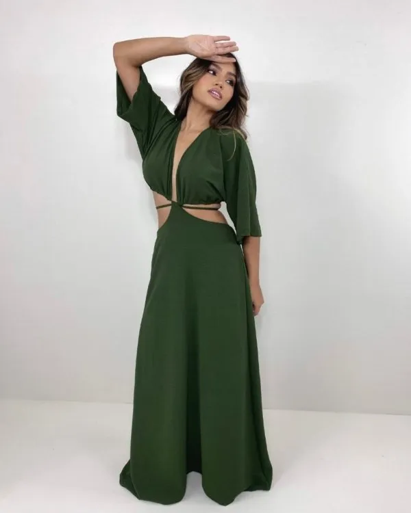 Vestido Cibele - Verde Militar