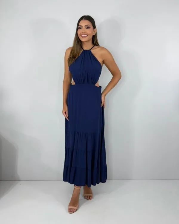Vestido Estefane - Azul Marinho