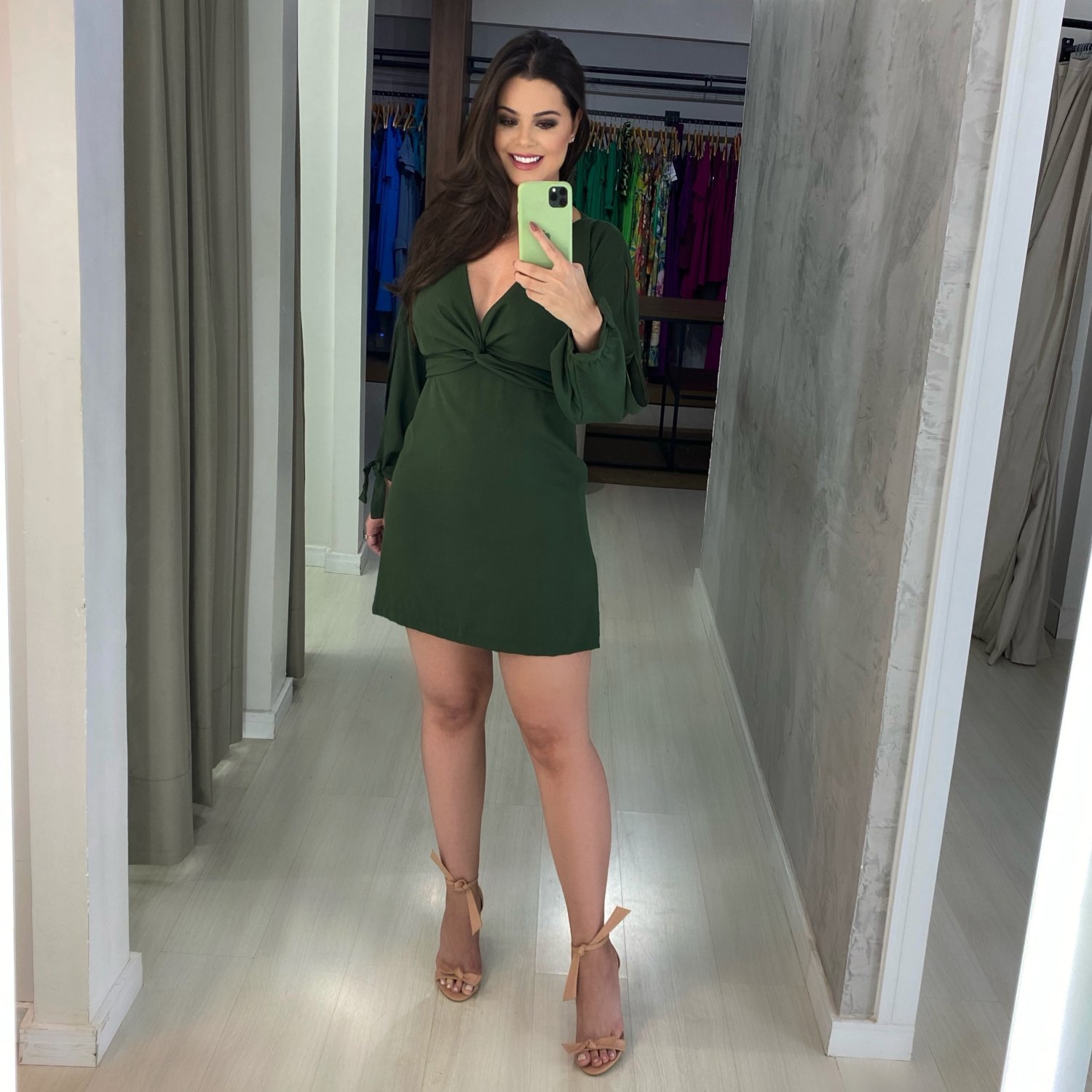 Vestido Marília - Verde Militar - Image 1