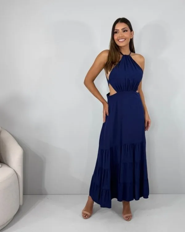 Vestido Estefane - Azul Marinho