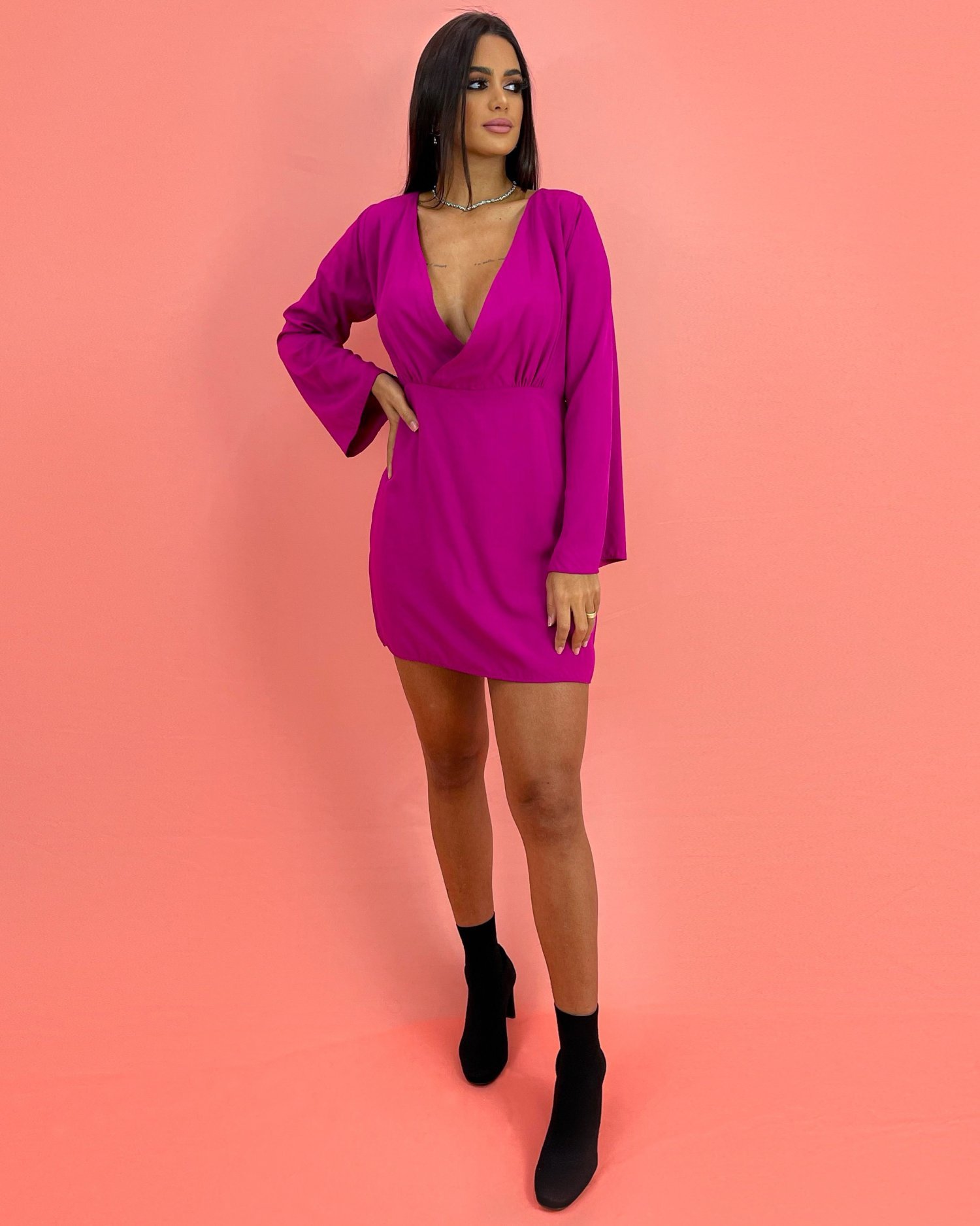 Vestido Luciana - Fúcsia - Image 3