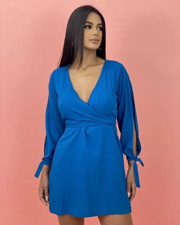 Vestido Marília - Azul Petróleo