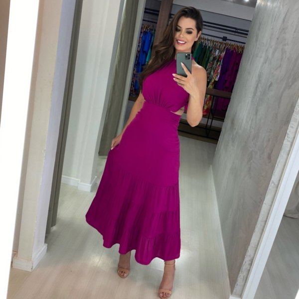 Vestido Estefane - Fúcsia