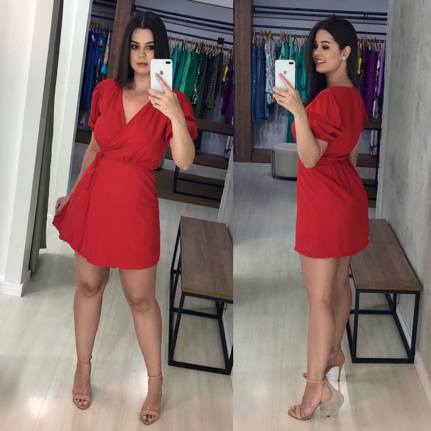 Vestido Érica Manga Princesa - Vermelho - Image 5