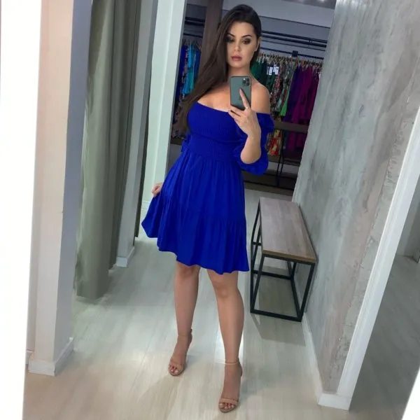Vestido Juliana Curto - Azul Royal