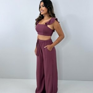 Conjunto Pantalona Samira - Marrom - Image 3