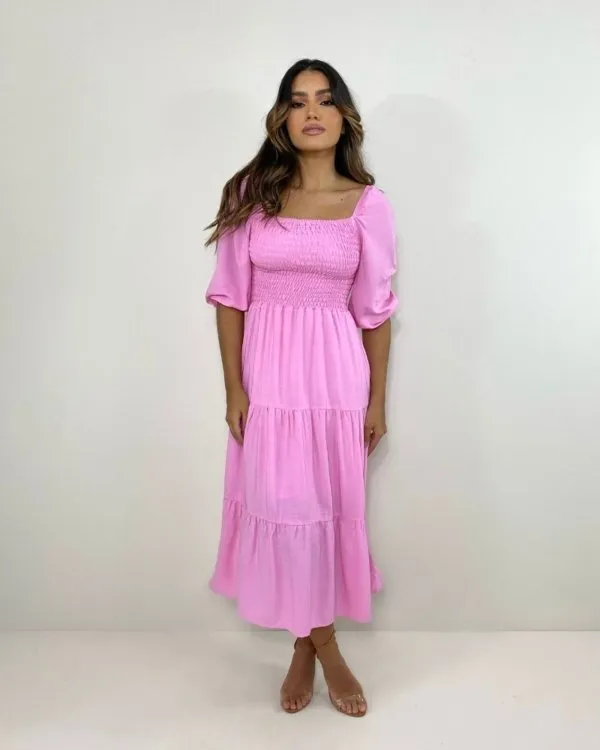 Vestido Juliana - Rosa Bebê
