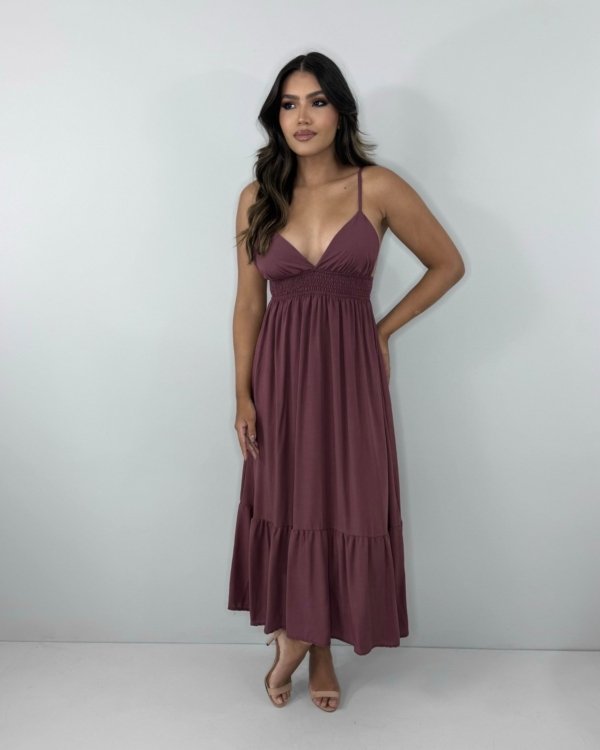 Vestido Beatriz - Marrom