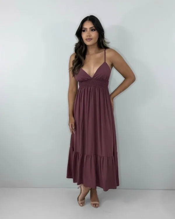 Vestido Beatriz - Marrom