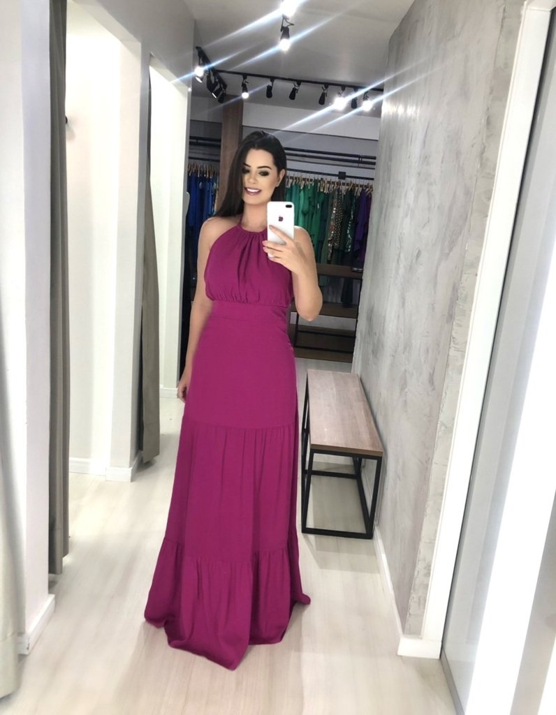 Vestido Janaína - Fúcsia