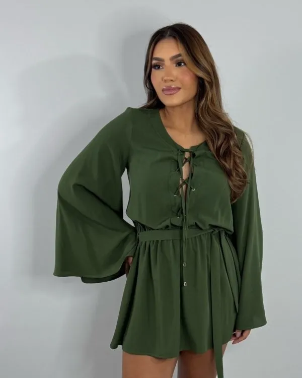 Vestido Glória - Verde Militar