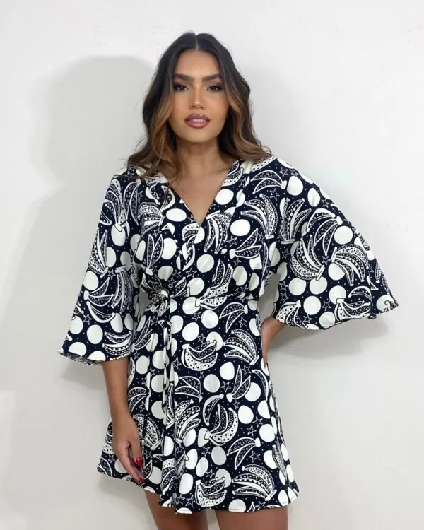Vestido Aimê - Estampa Banana