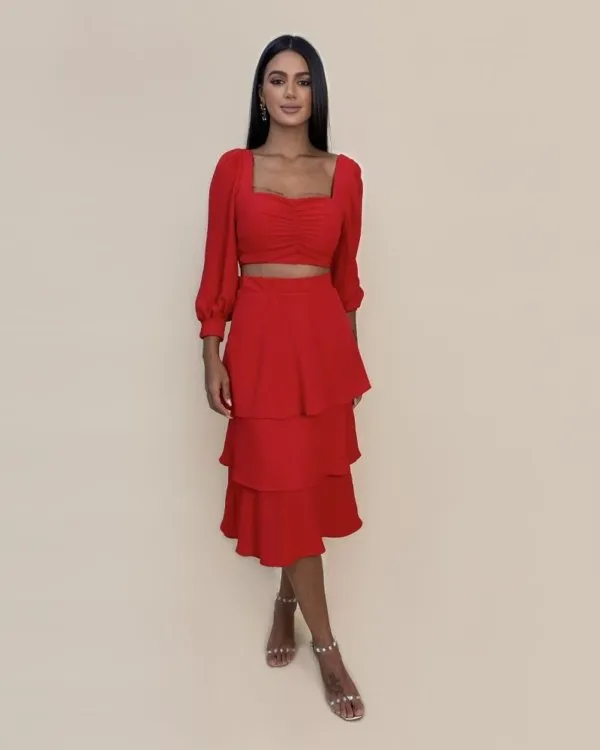 Conjunto Olga em Duna - Vermelho