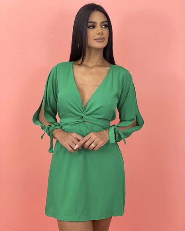 Vestido Marília - Verde Bandeira