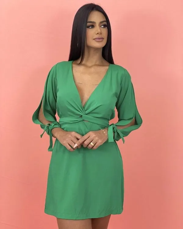 Vestido Marília - Verde Bandeira