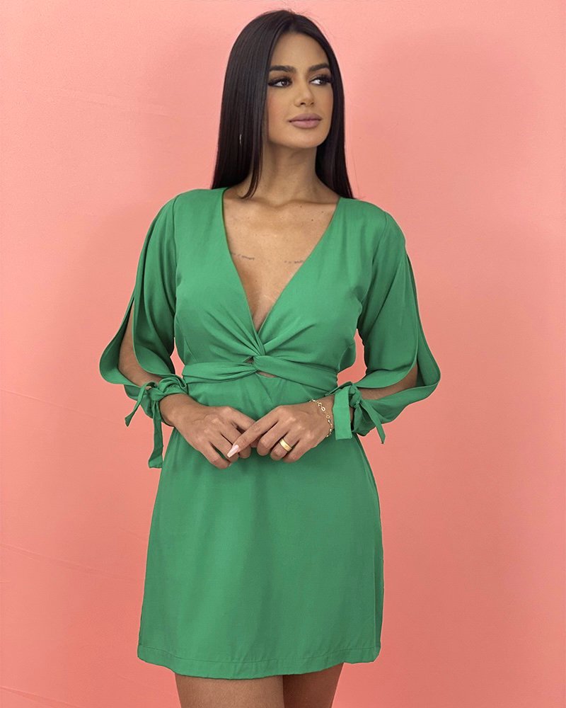 Vestido Marília - Verde Bandeira