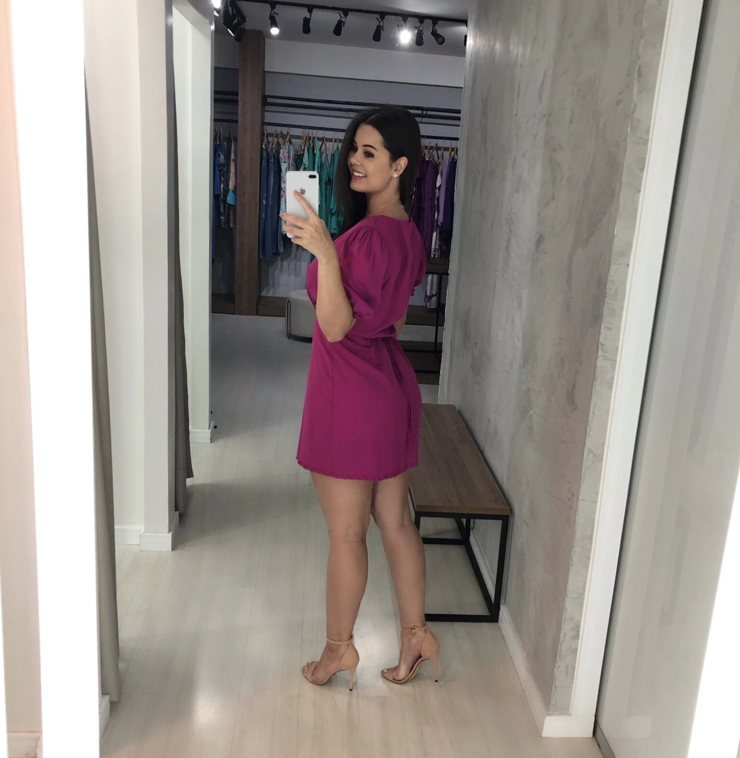 Vestido Érica Manga Princesa - Fúcsia - Image 7