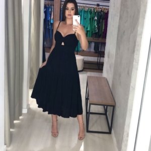 Vestido Jéssica Midi - Preto - Image 2