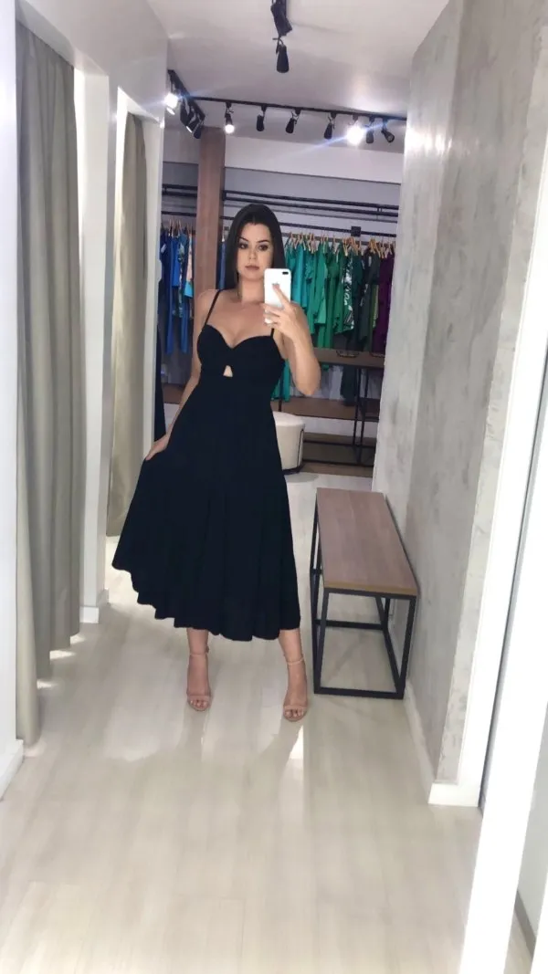 Vestido Jéssica Midi - Preto