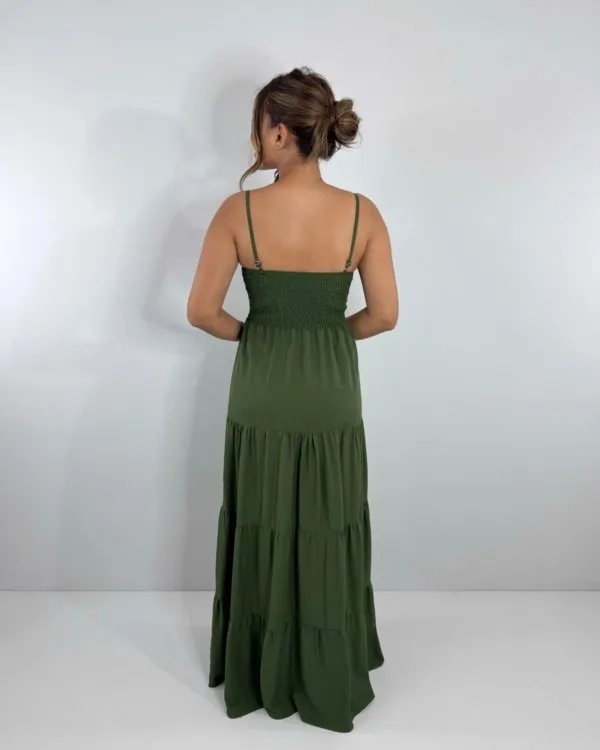 Vestido Cátia - Verde Militar