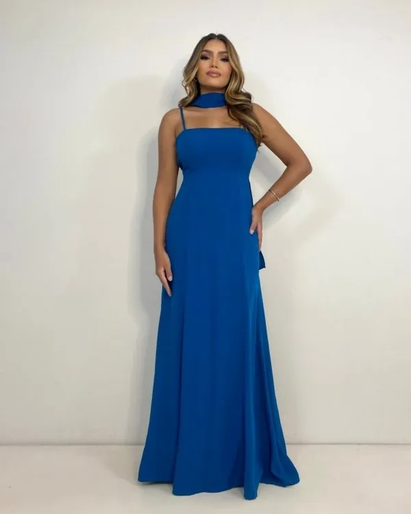 Vestido Lina - Azul Petróleo