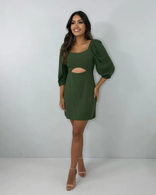 Vestido Yuna - Verde Militar