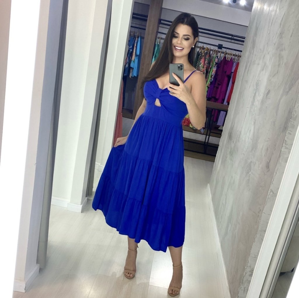 Vestido Jéssica Midi - Azul Royal