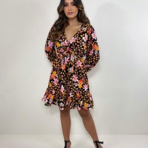 Vestido Lavínia - Primavera Fundo Preto - Image 6