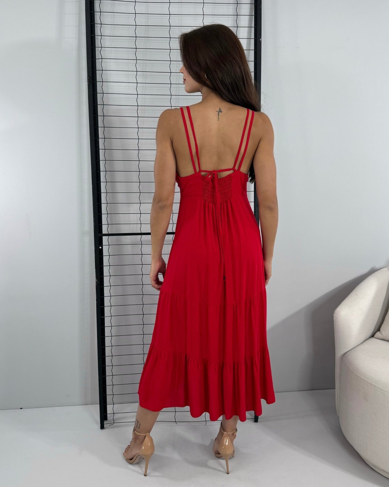 Vestido Madalena - Vermelho - Image 3