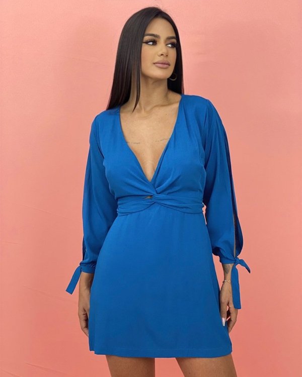 Vestido Marília - Azul Petróleo