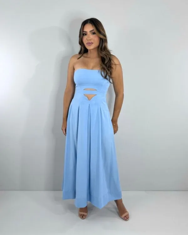 Vestido Maria Flor - Azul Serenity