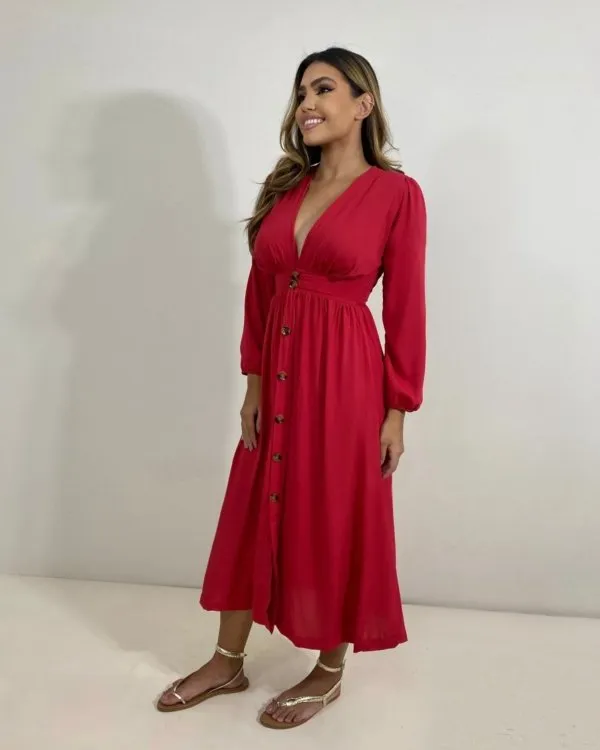 Vestido Clara - Vermelho