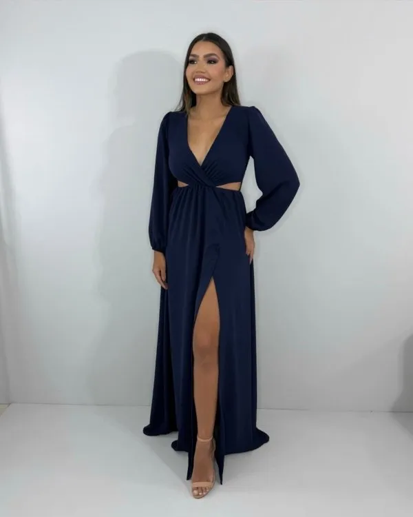 Vestido Magda - Azul Marinho