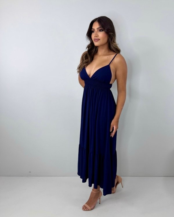 Vestido Beatriz - Azul Marinho