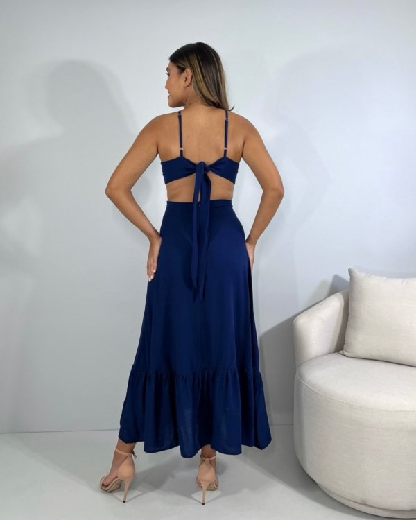 Vestido Aurora - Azul Marinho