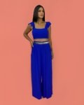 Conjunto Pantalona Samira – Azul Royal