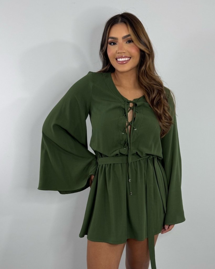 Vestido Glória - Verde Militar