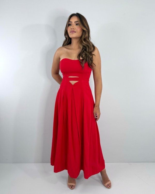 Vestido Maria Flor - Vermelho