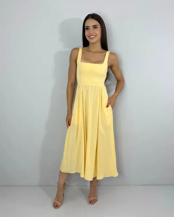 Vestido Samanta - Amarelo Claro