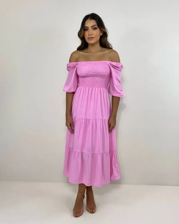 Vestido Juliana - Rosa Bebê